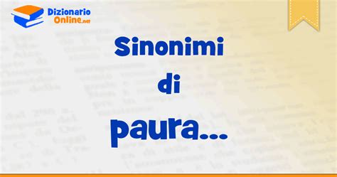 sinonimi di paura|paura sinonimo italiano.